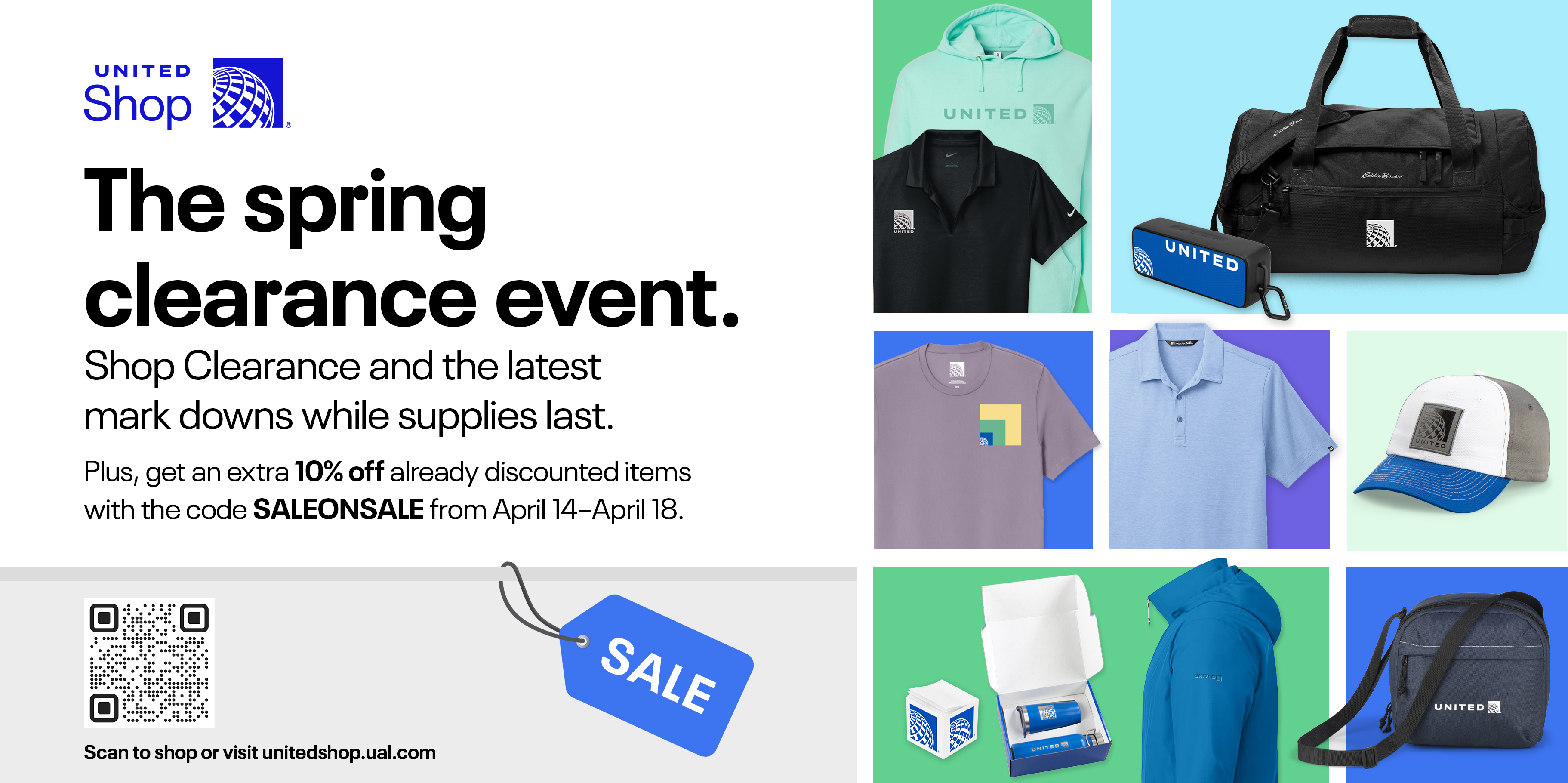 United Airlines Employee Spring Clearance EID marketing piece